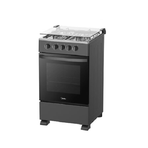 Cuisiniere enduro 4 feux 60x60 a gaz 2boutons contrôle allumage electrique gris afs6040g