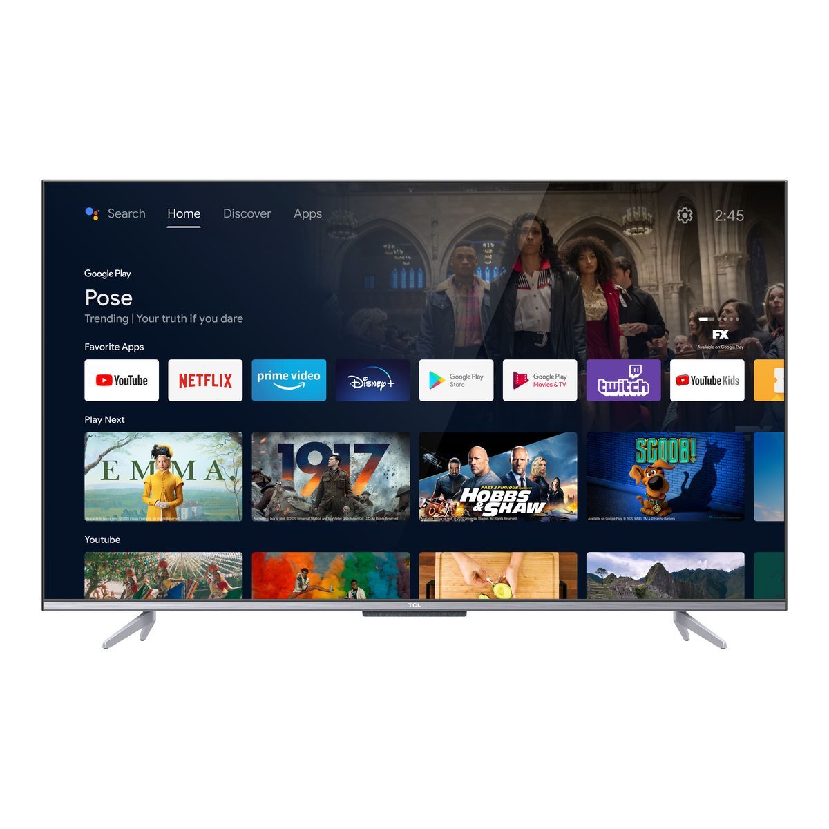 TELEVISEUR TCL 65" SMART GOOGLE TV 4K 65P635