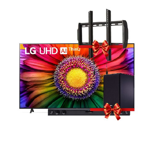 TELEVISEUR LG 86 SMART 4K + SUPPORT TV OFFERT + BARRE DE SON