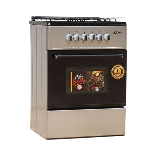Cuisinière Astech 4 Feux 60x60 A gaz avec Four A gaz Gris CK60LDRM
