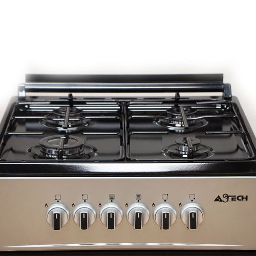 Cuisinière Astech 4 Feux 60x60 A gaz avec Four A gaz Gris CK60LDRM – Image 3