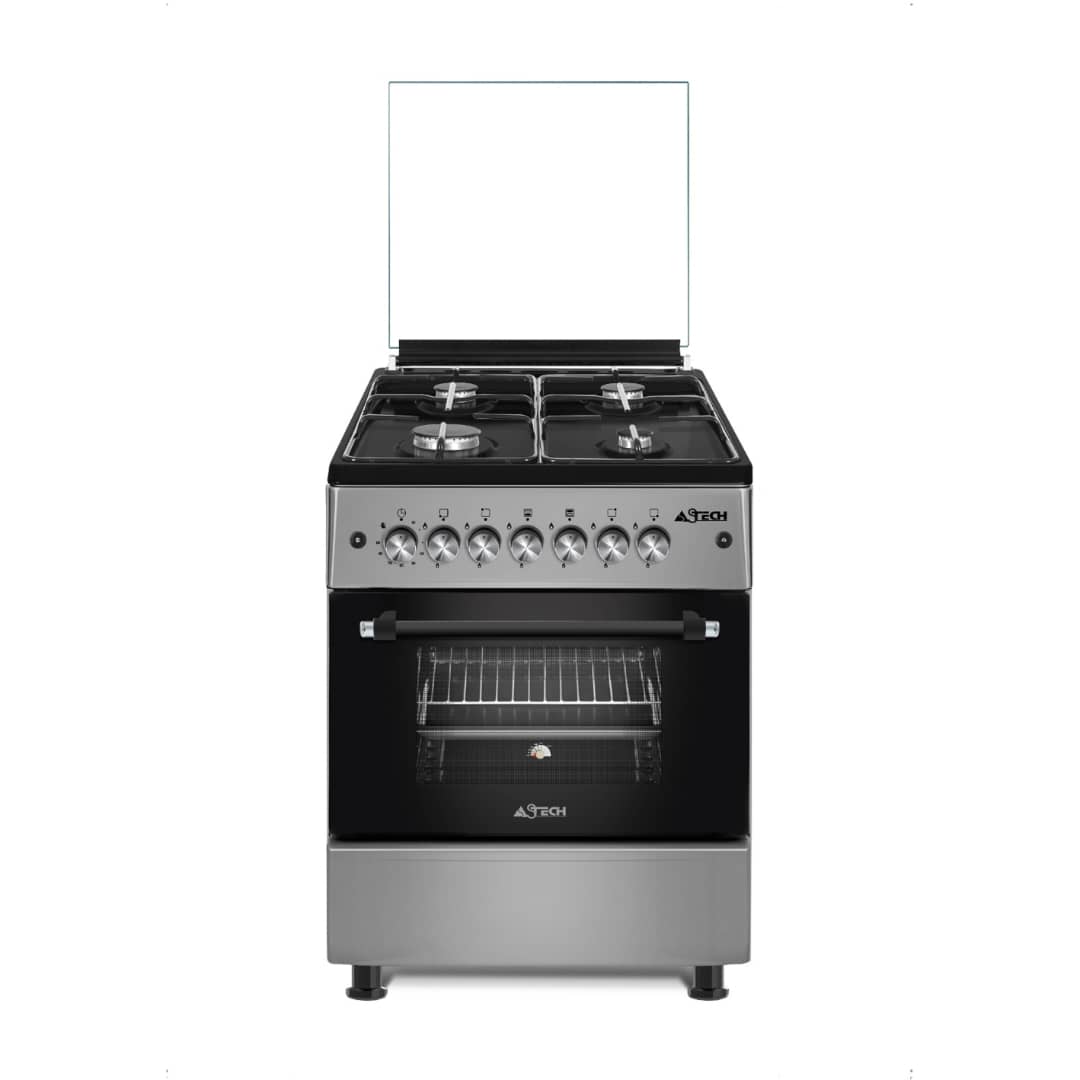 Cuisinière Astech 4 feux 60x60 A Gaz avec Four A Gaz Inox CK62MSFRM