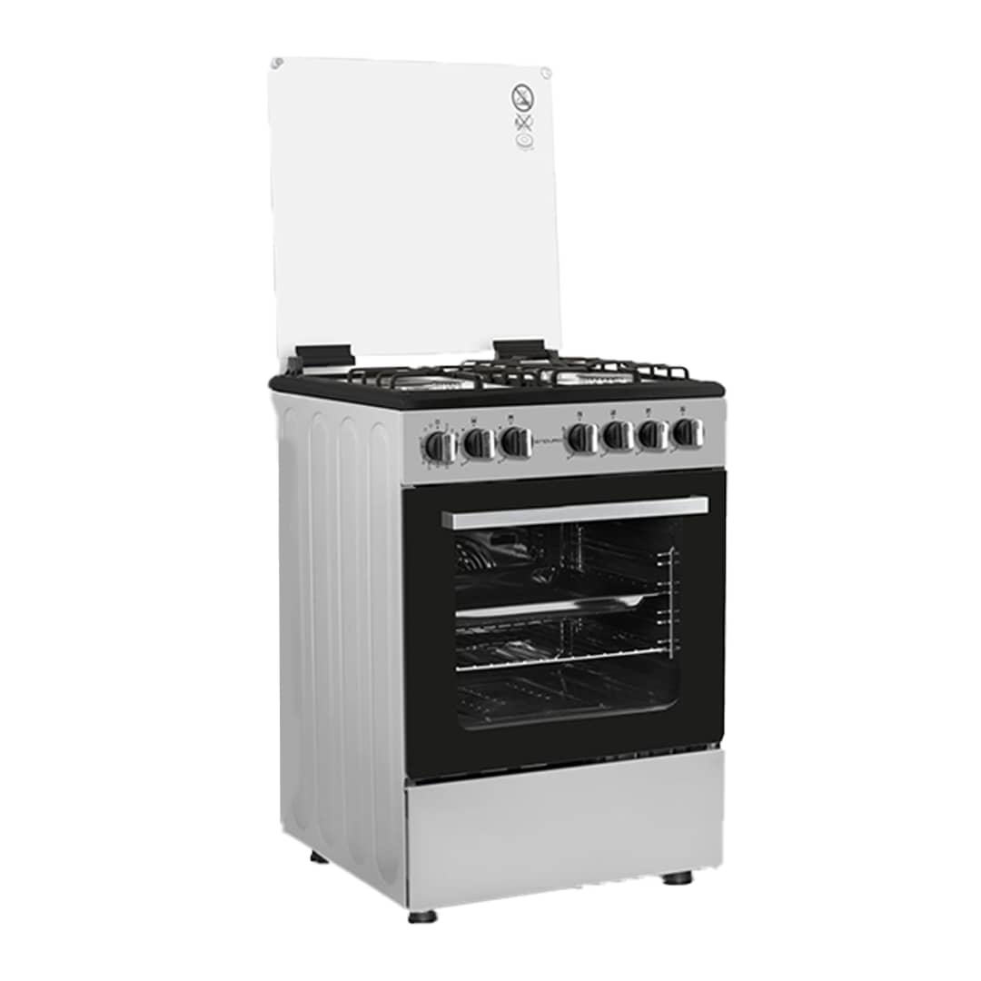 Cuisinière Enduro 4 feux 60x60 AbGAZ Double Boutton Gris AFS6040GGSIT