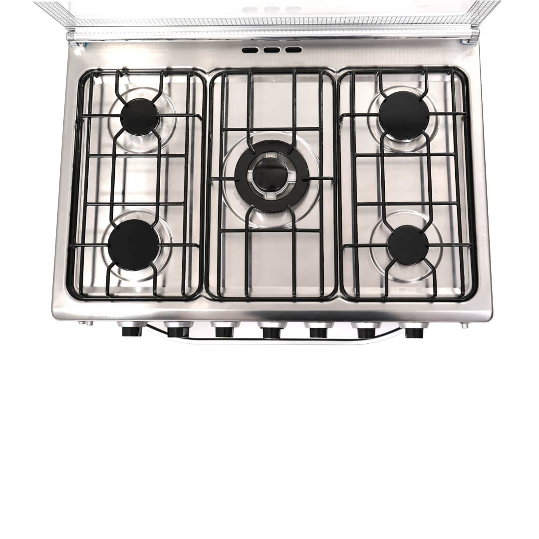 Cuisinière Astech 5 Feux 80x60 AGaz. Avec Four A gaz full option Inox 80MIS – Image 3