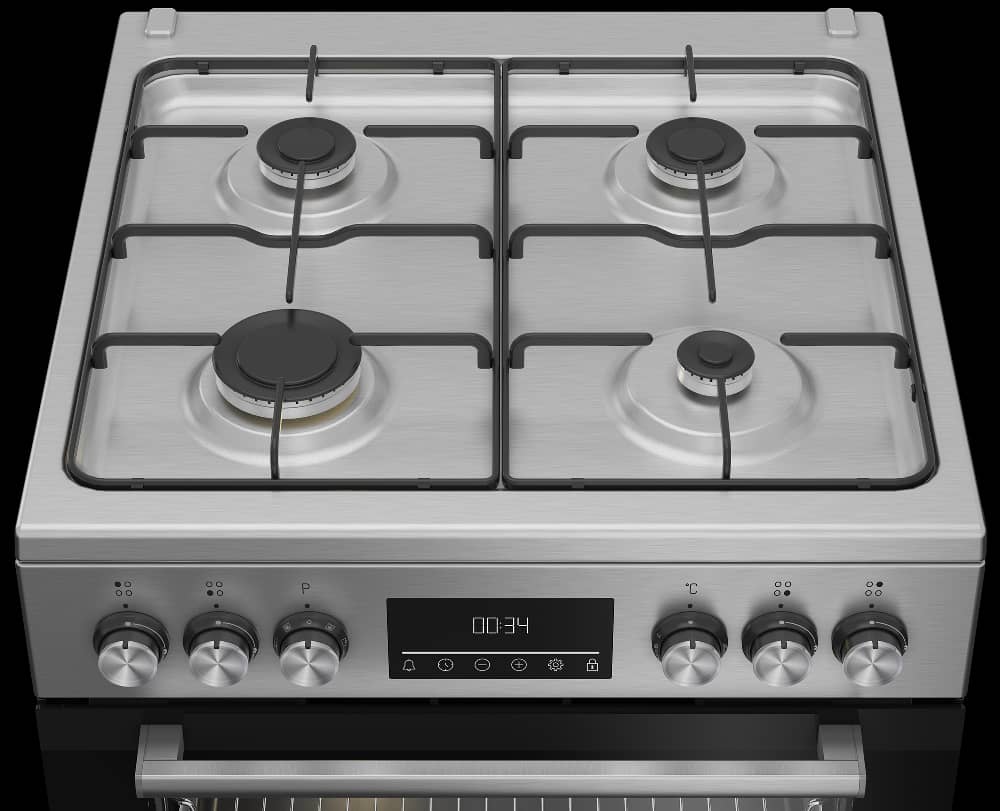 Cuisinière Beko 4 feux 60x60 A Gaz Inox FBE62320XDL – Image 5