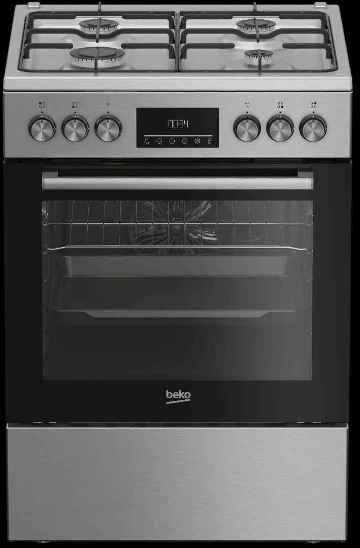 Cuisinière Beko 4 feux 60x60 A Gaz Inox FBE62320XDL – Image 3