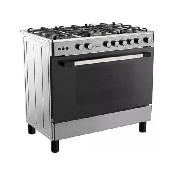 Cuisinière Midea  5 feux 90x60 A Gaz Inox 90LMG5G028I
