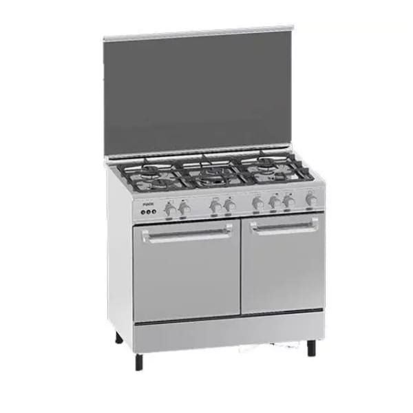 Cuisinière finix 5 feux 90x60 Avec porte à bouteille grisG95NEM