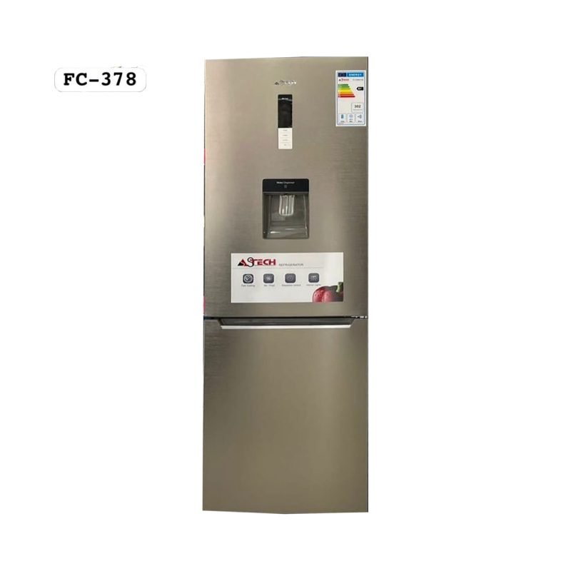 Réfrigérateur Astech combine 3 tiroirs 322 litres Nofrost Avec Fontaine Gris FC378